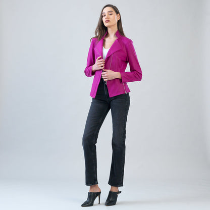 Liquid Leather™ Signature Jacket - Magenta | Clara Sunwoo