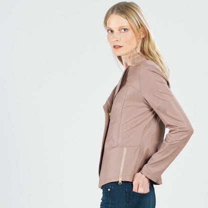 Liquid Leather™ Signature Jacket - Taupe | Clara Sunwoo