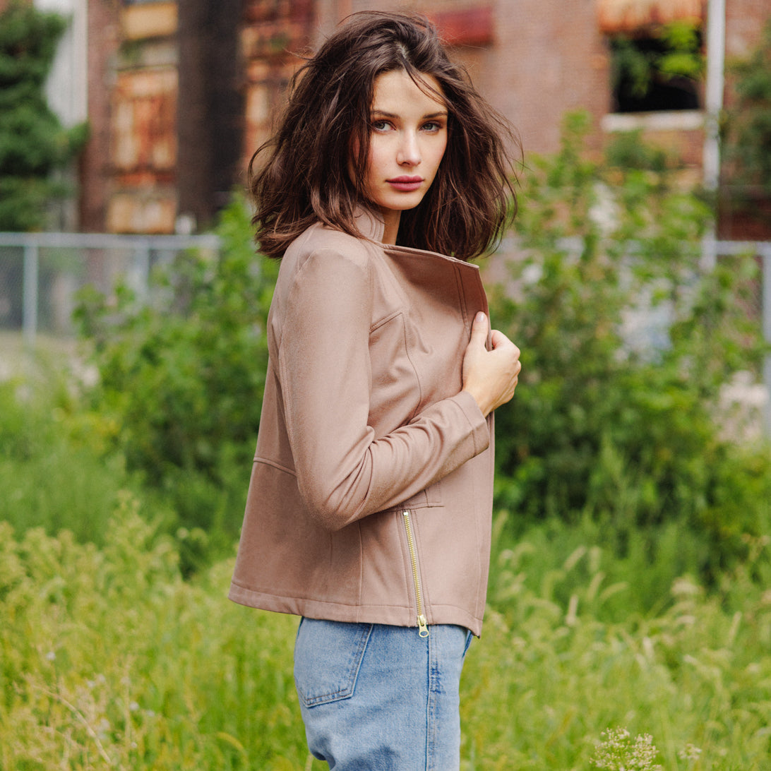Liquid Leather™ Signature Jacket - Taupe | Clara Sunwoo