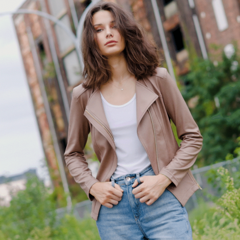 Liquid Leather™ Signature Jacket - Taupe | Clara Sunwoo