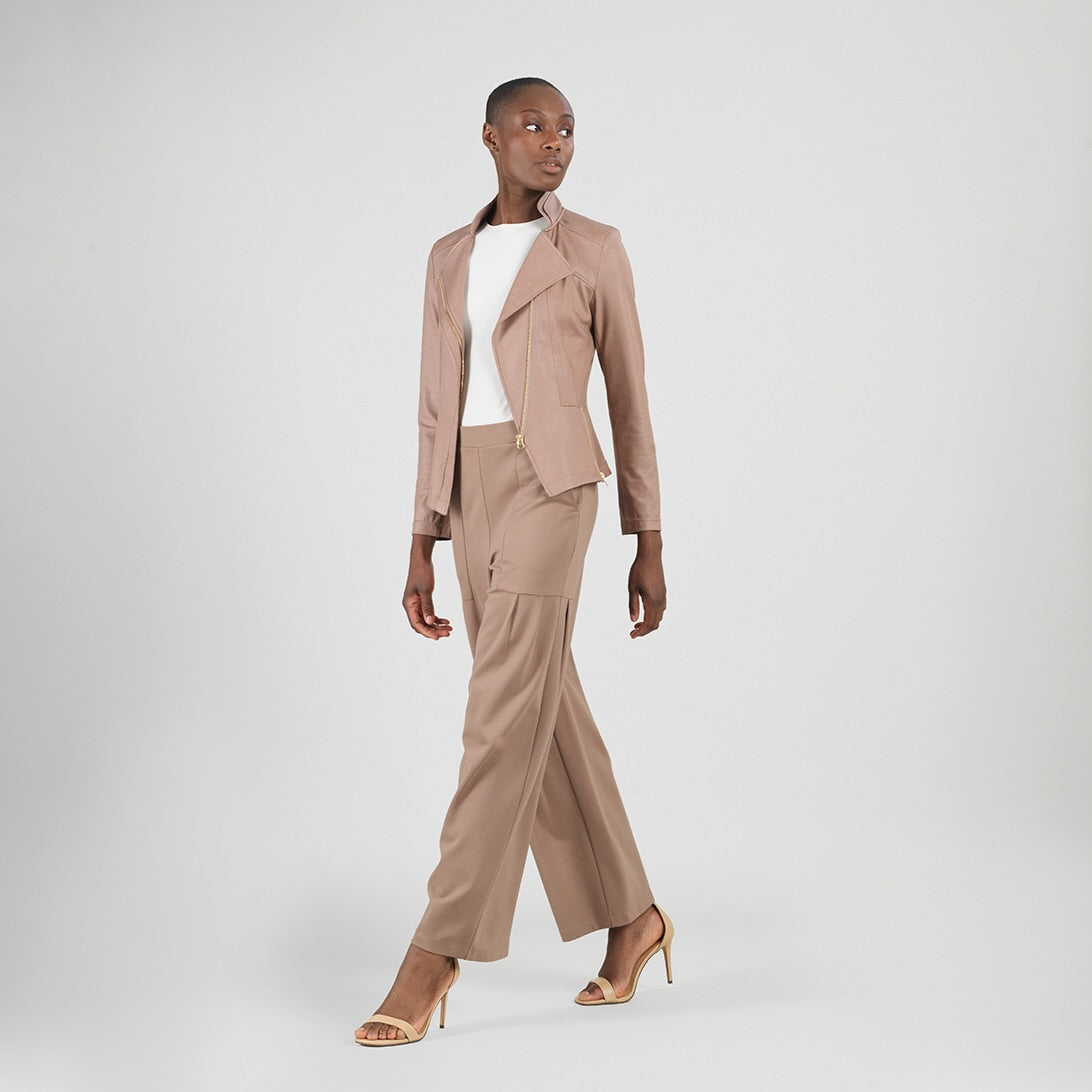 Liquid Leather™ Signature Jacket - Taupe | Clara Sunwoo