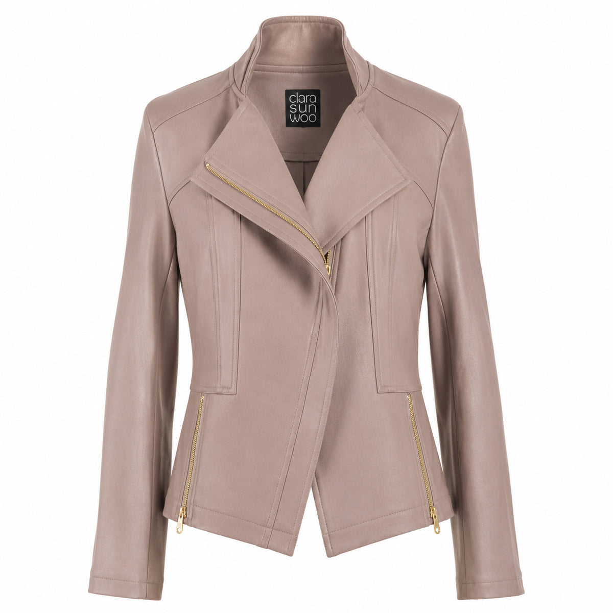 Liquid Leather™ Signature Jacket - Taupe | Clara Sunwoo