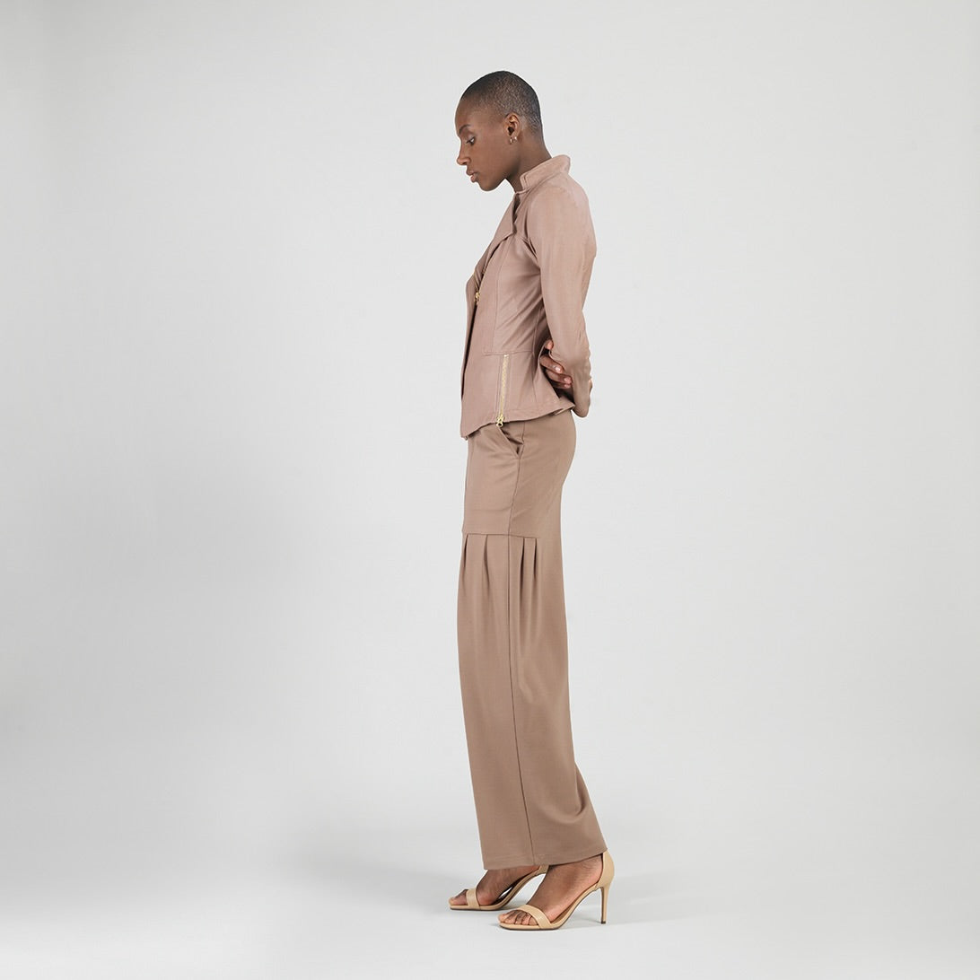 Liquid Leather™ Signature Jacket - Taupe | Clara Sunwoo