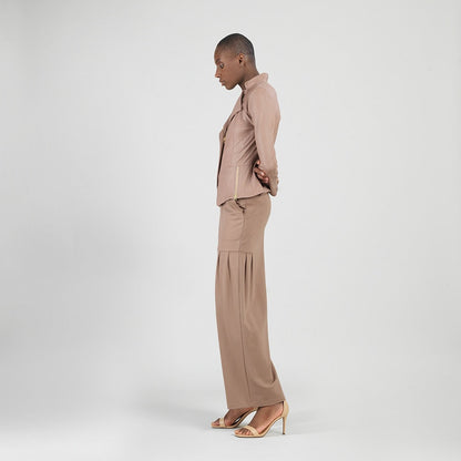 Liquid Leather™ Signature Jacket - Taupe | Clara Sunwoo