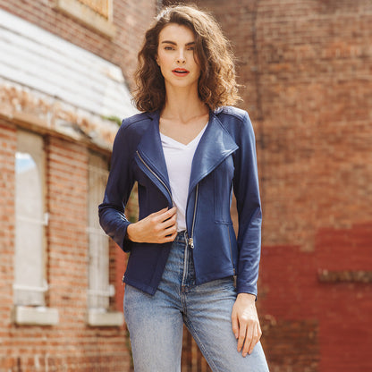 Liquid Leather™ Signature Jacket - Navy | Clara Sunwoo