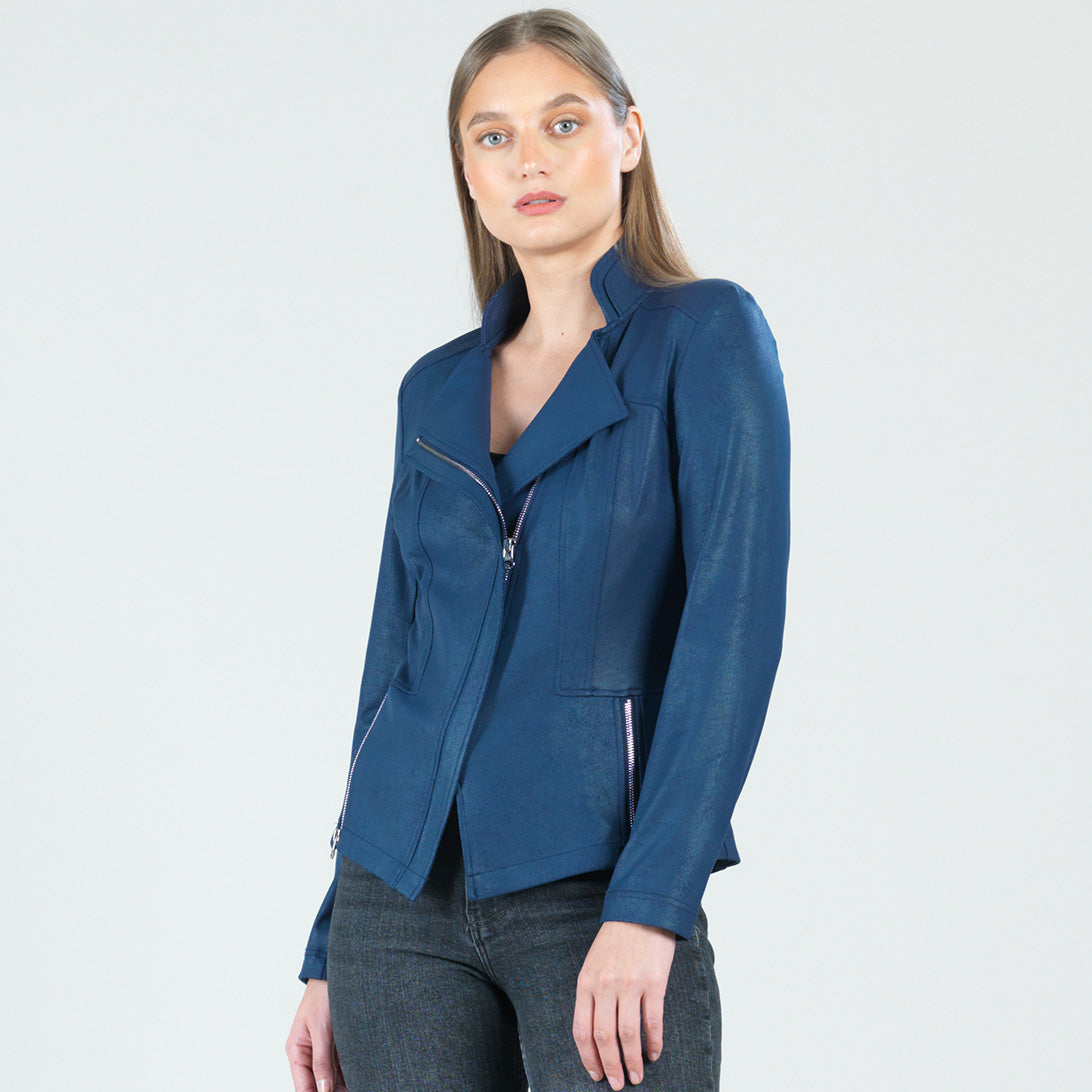 Liquid Leather™ Signature Jacket - Navy | Clara Sunwoo