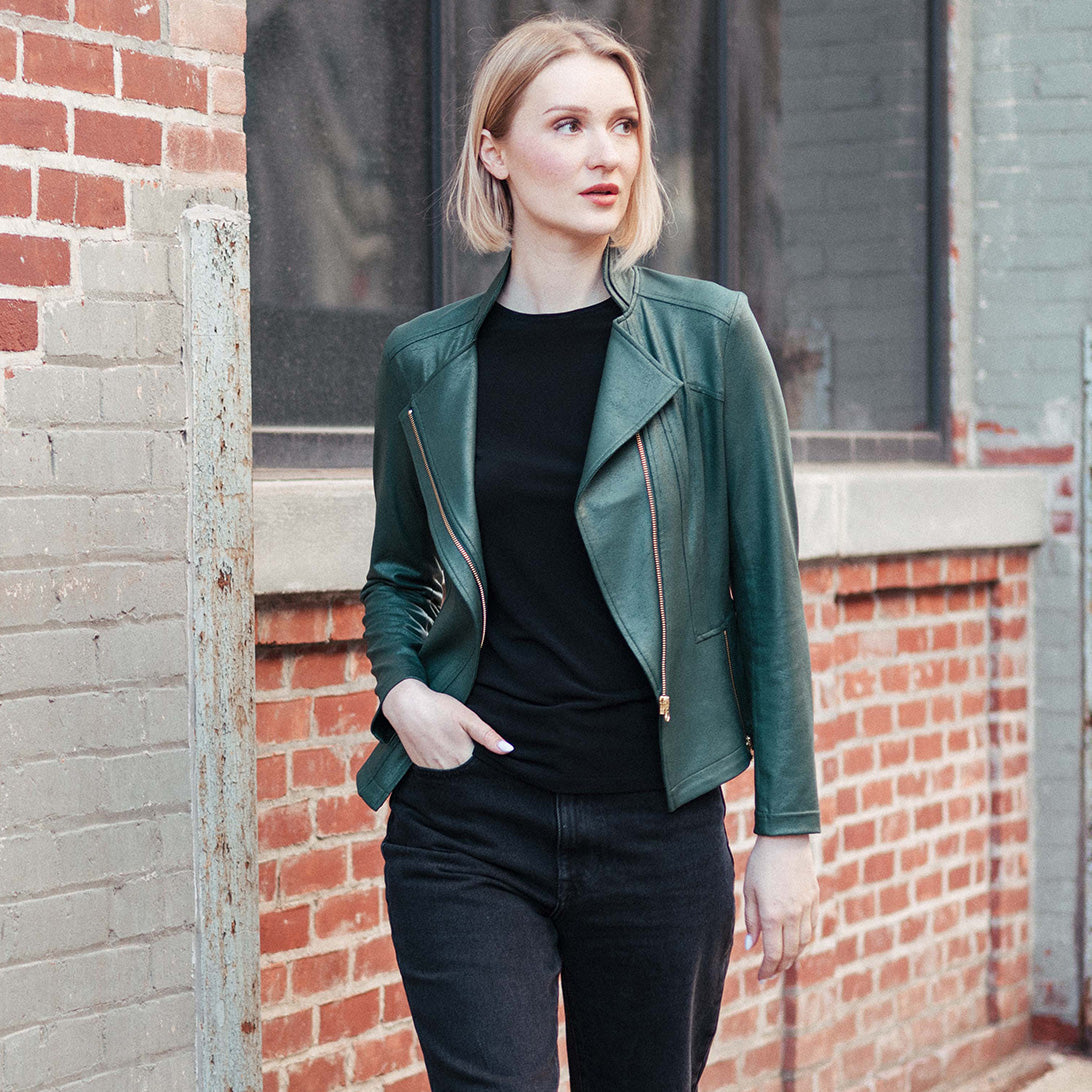 Liquid Leather™ Signature Jacket - Hunter Green | Clara Sunwoo