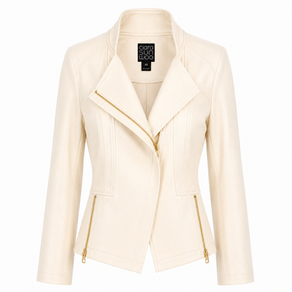 Liquid Leather™ Signature Jacket - Ivory | Clara Sunwoo