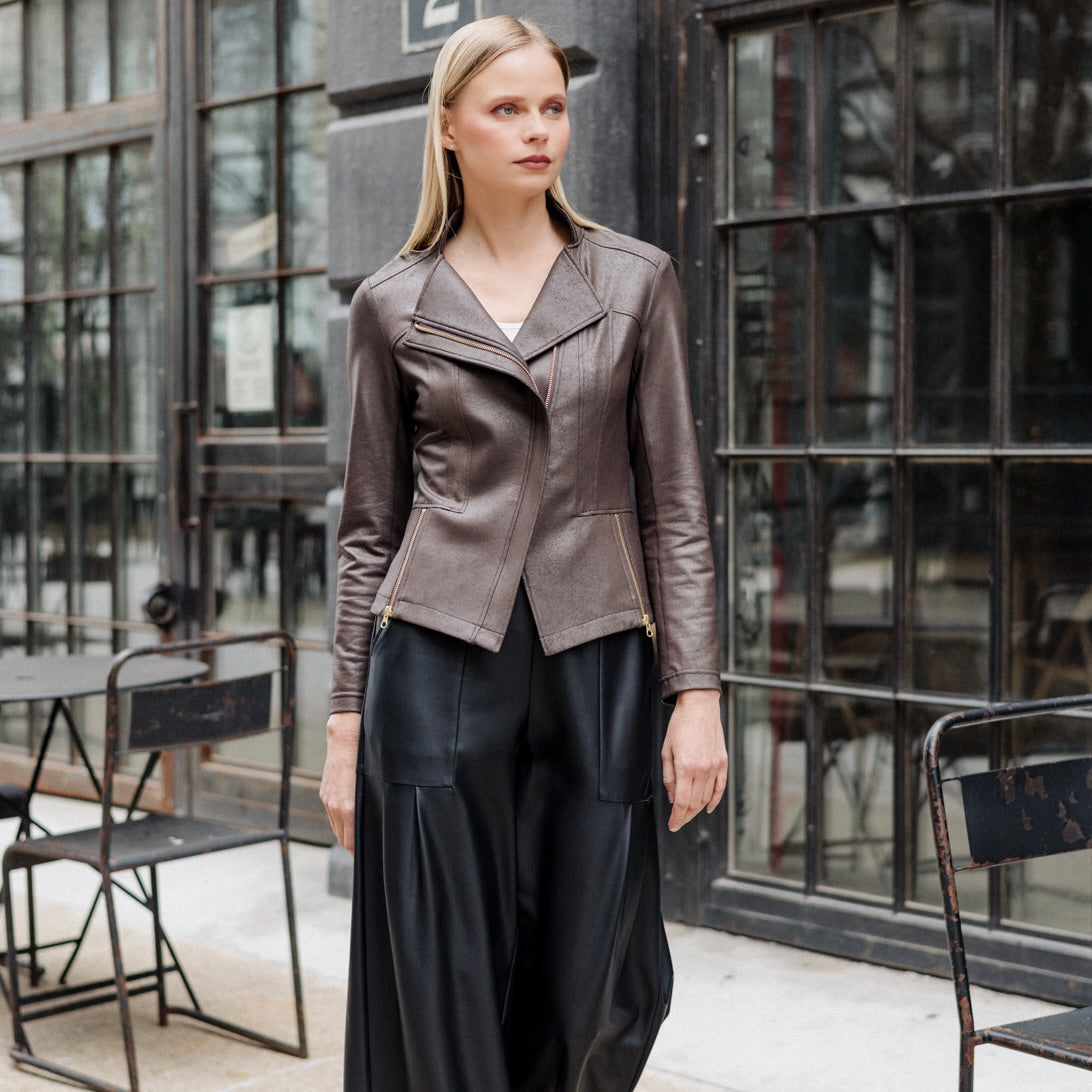 Liquid Leather™ Signature Jacket - Brown | Clara Sunwoo