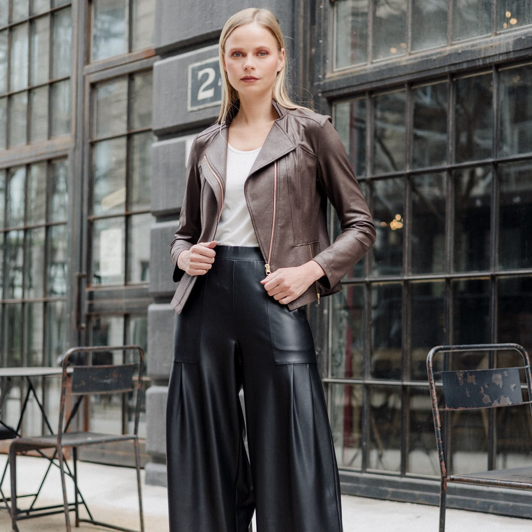 Liquid Leather™ Signature Jacket - Brown | Clara Sunwoo