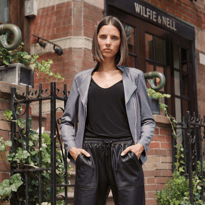 Liquid Leather™ Signature Jacket - Charcoal - Limited Sizes | Clara Sunwoo
