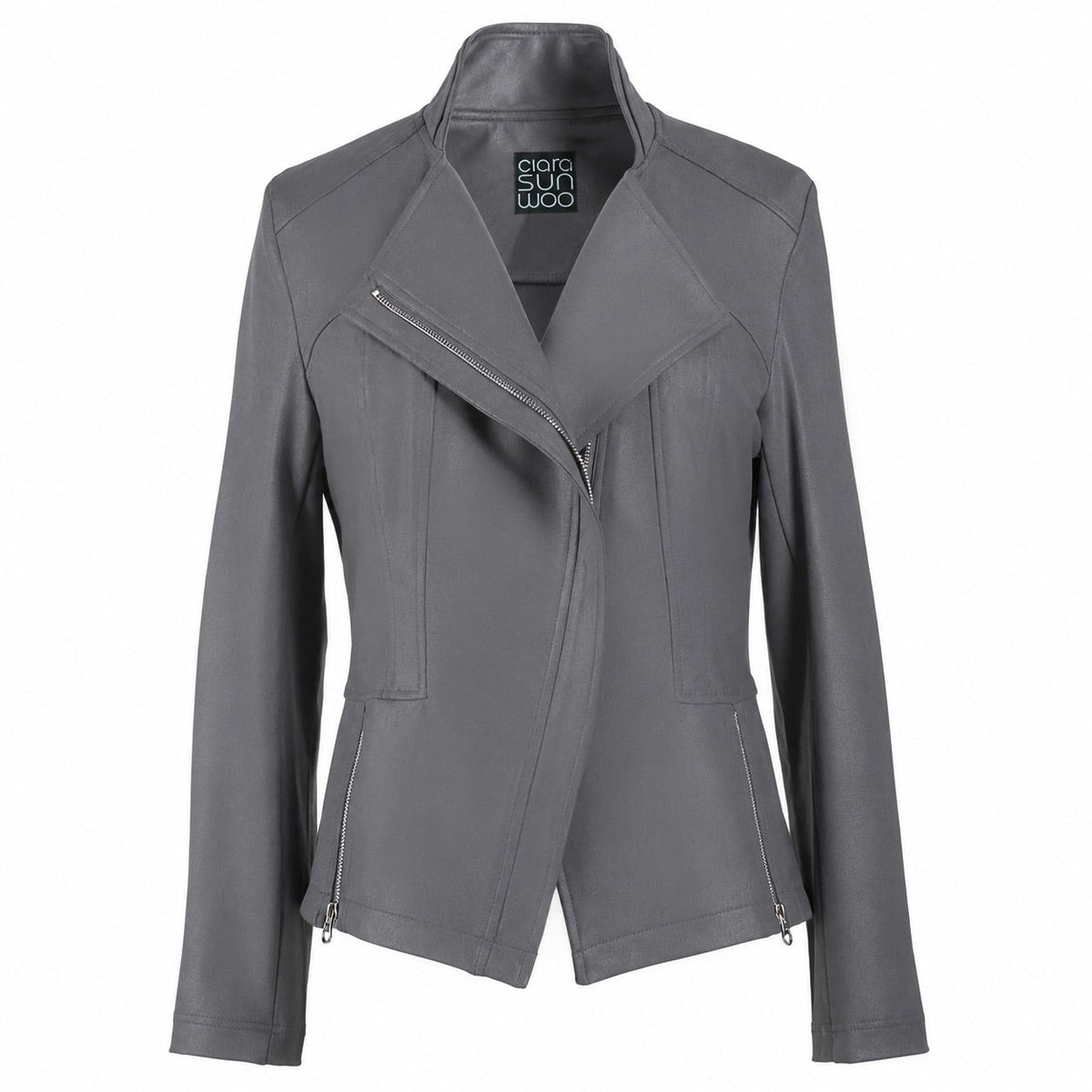 Liquid Leather™ Signature Jacket - Charcoal - Limited Sizes | Clara Sunwoo