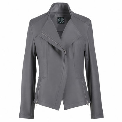 Liquid Leather™ Signature Jacket - Charcoal - Limited Sizes | Clara Sunwoo
