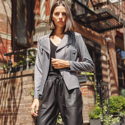 Liquid Leather™ Signature Jacket - Charcoal - Limited Sizes | Clara Sunwoo