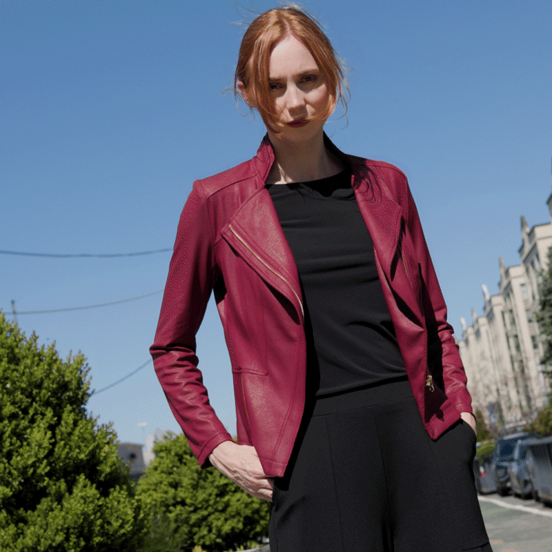 Liquid Leather™ Signature Jacket - Merlot | Clara Sunwoo