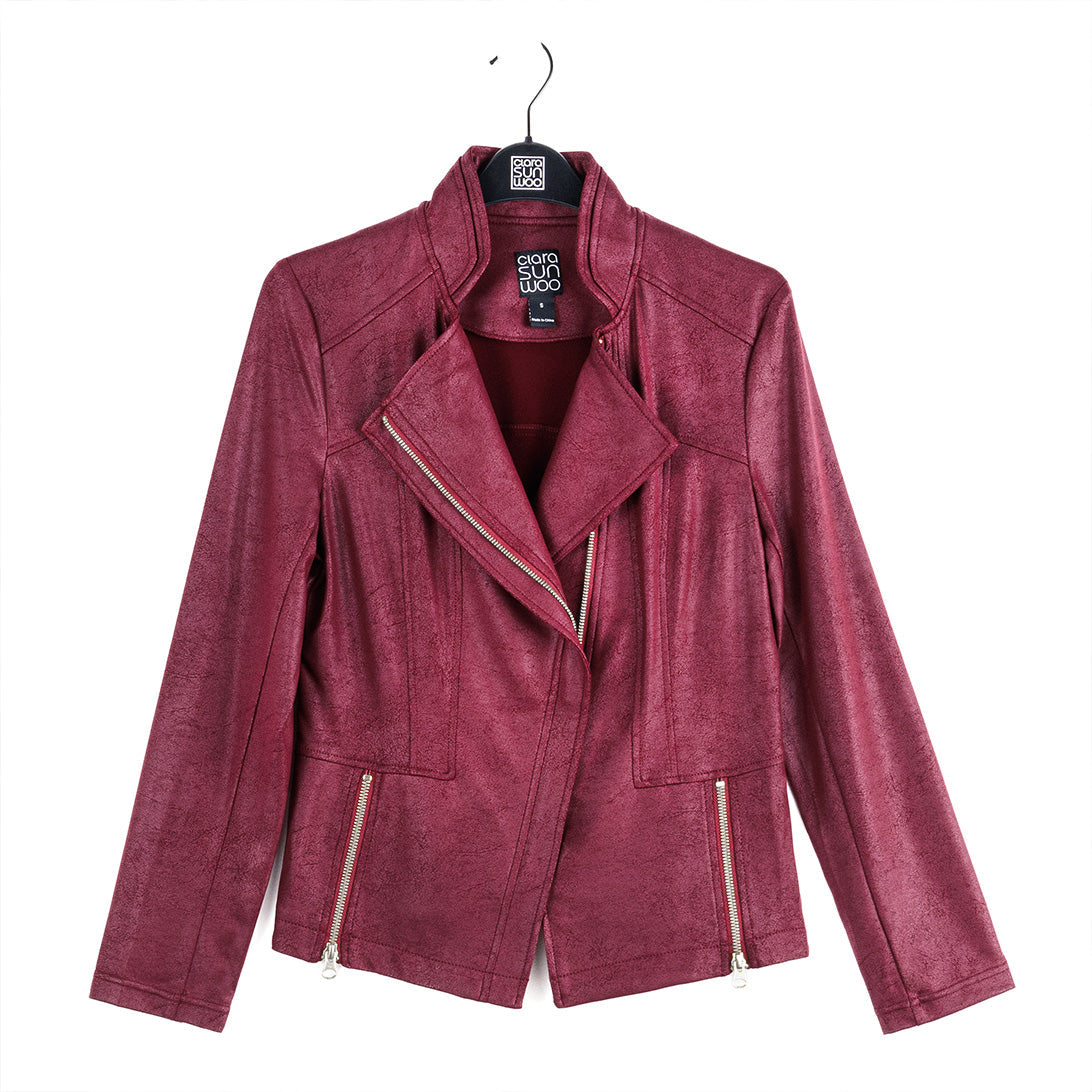 Liquid Leather™ Signature Jacket - Merlot | Clara Sunwoo