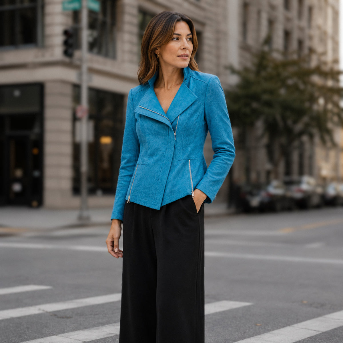 Liquid Leather™ Signature Jacket - Teal | Clara Sunwoo