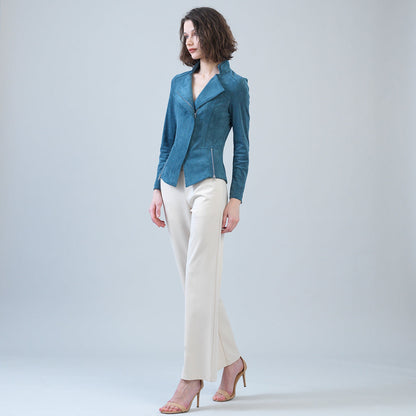 Soft Suede - Signature Jacket - Blue Moss | Clara Sunwoo