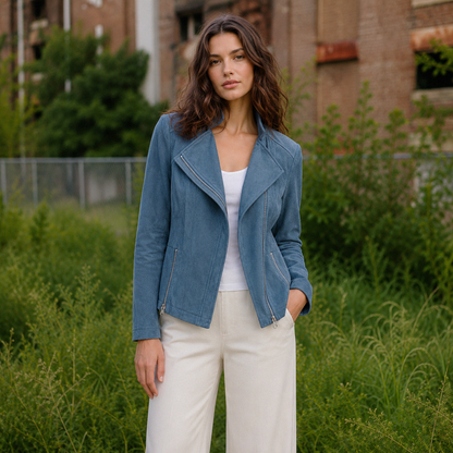 Soft Suede - Signature Jacket - Blue Moss | Clara Sunwoo