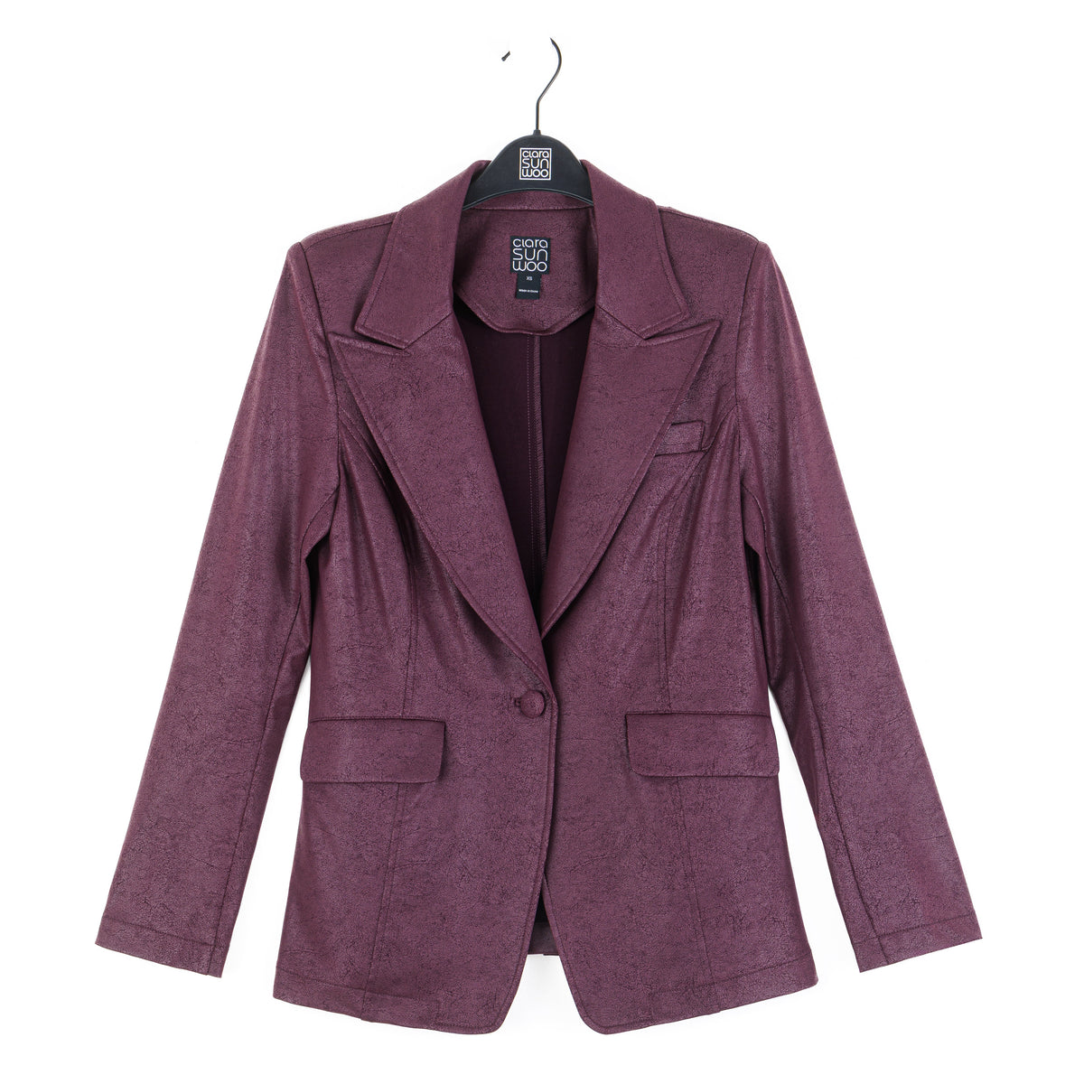 Liquid Leather™ Signature Pocket Blazer - Plum | Clara Sunwoo