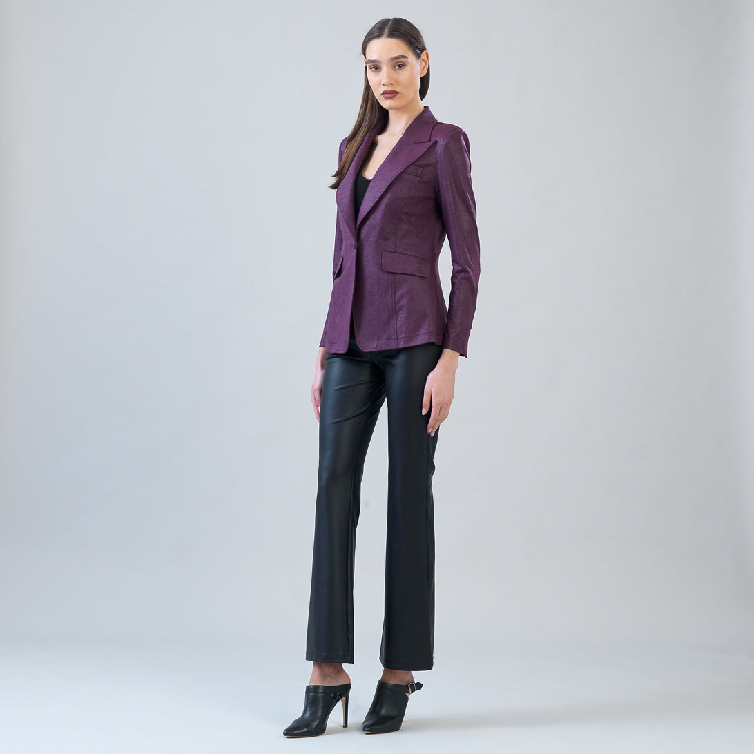 Liquid Leather™ Signature Pocket Blazer - Plum | Clara Sunwoo