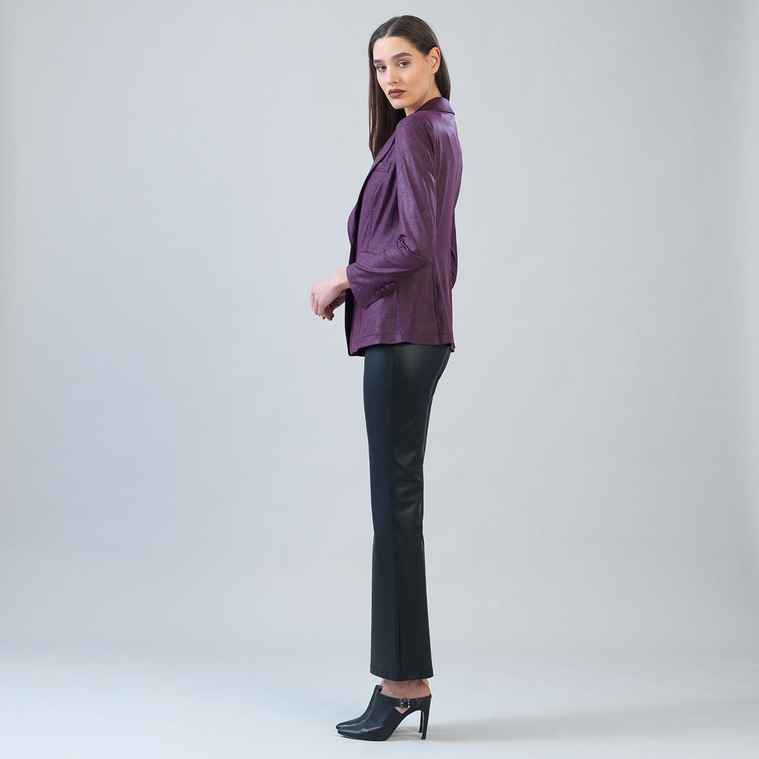 Liquid Leather™ Signature Pocket Blazer - Plum | Clara Sunwoo