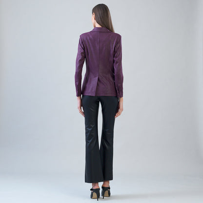Liquid Leather™ Signature Pocket Blazer - Plum | Clara Sunwoo