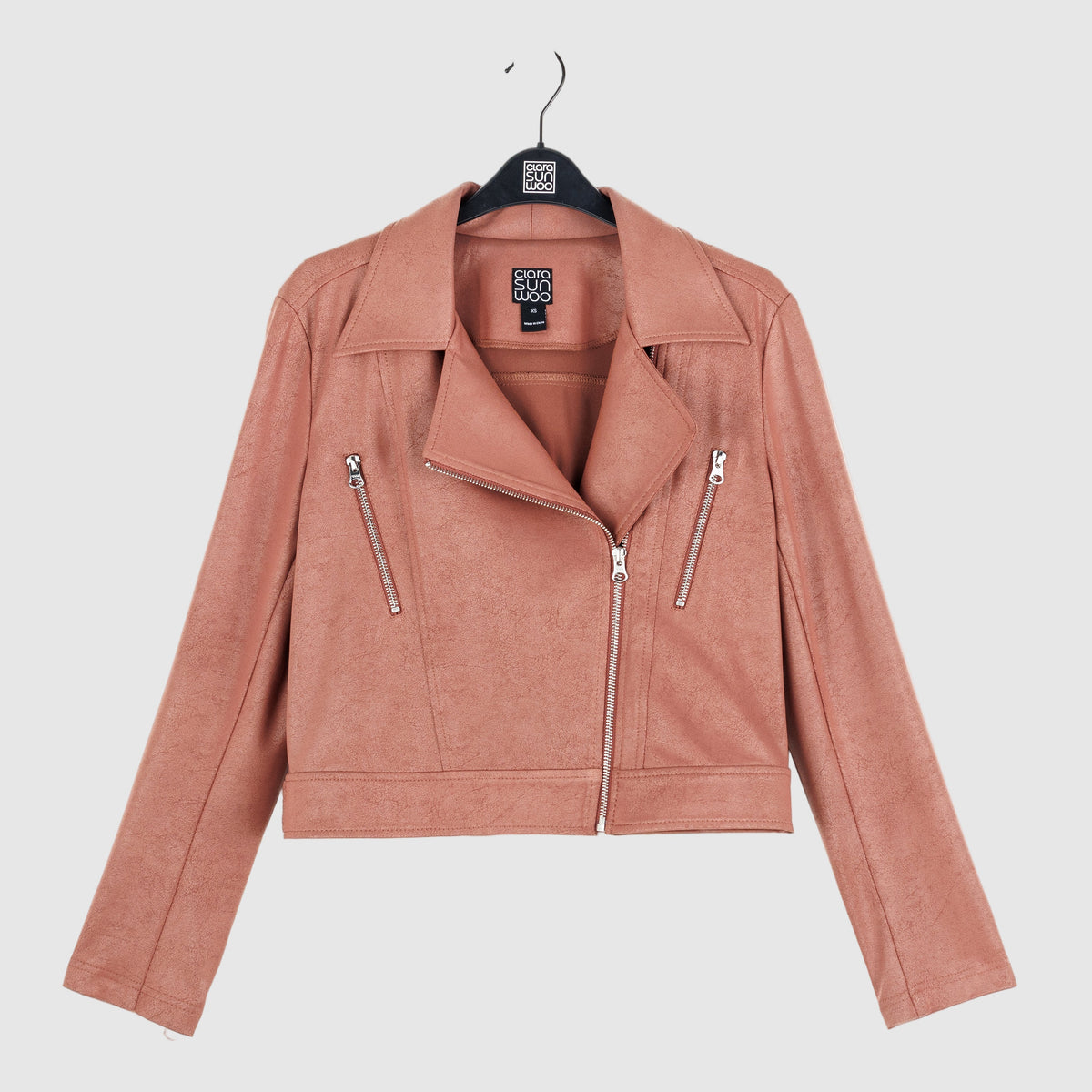 Liquid Leather™ Zip Cuff Moto Waist Jacket - Tan - Final Sale | Clara Sunwoo