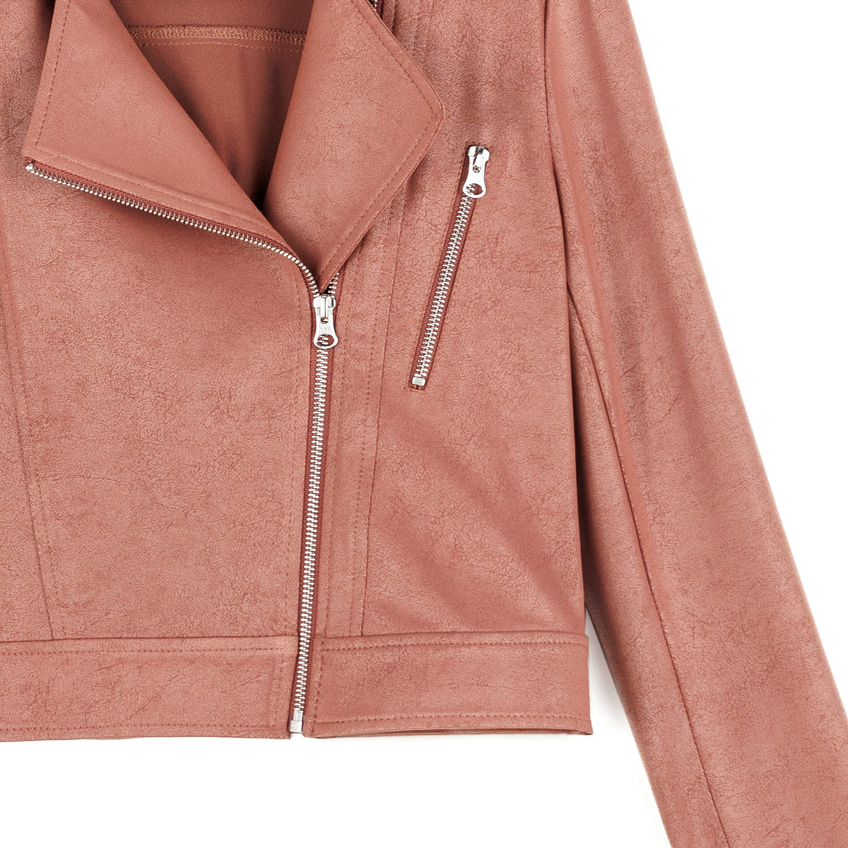 Liquid Leather™ Zip Cuff Moto Waist Jacket - Tan - Final Sale | Clara Sunwoo