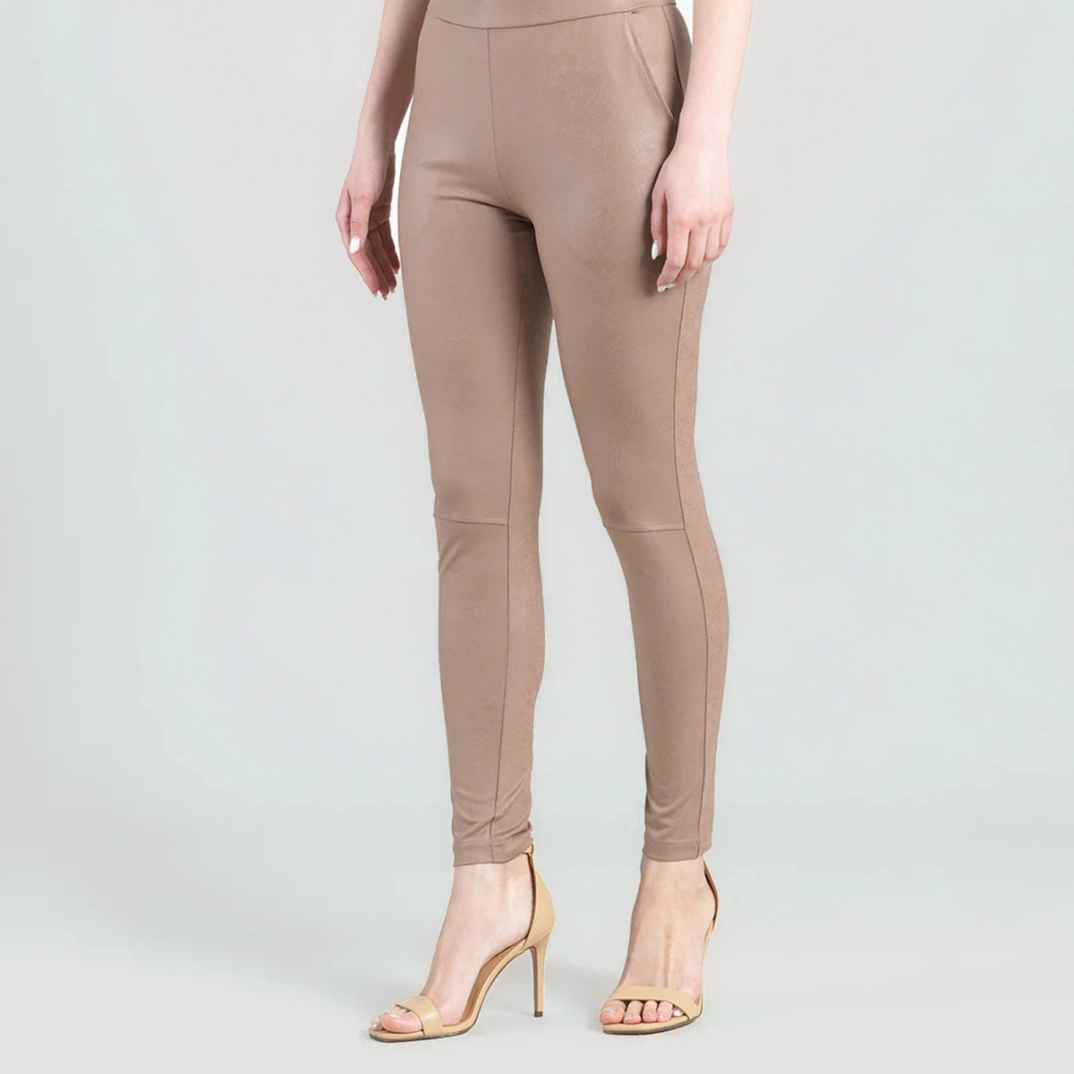 Liquid Leather™ Signature Skinny Pocket Pant - Taupe - Final Sale | Clara Sunwoo