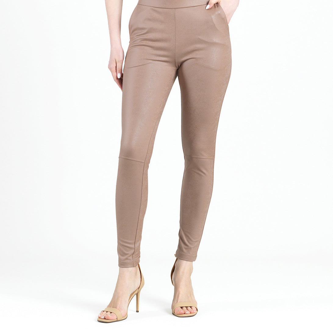Liquid Leather™ Signature Skinny Pocket Pant - Taupe - Final Sale | Clara Sunwoo