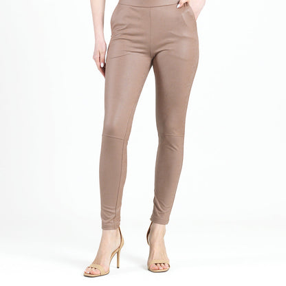 Liquid Leather™ Signature Skinny Pocket Pant - Taupe - Final Sale | Clara Sunwoo