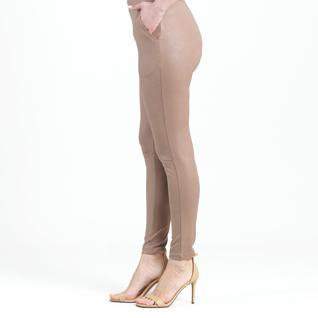 Liquid Leather™ Signature Skinny Pocket Pant - Taupe - Final Sale | Clara Sunwoo