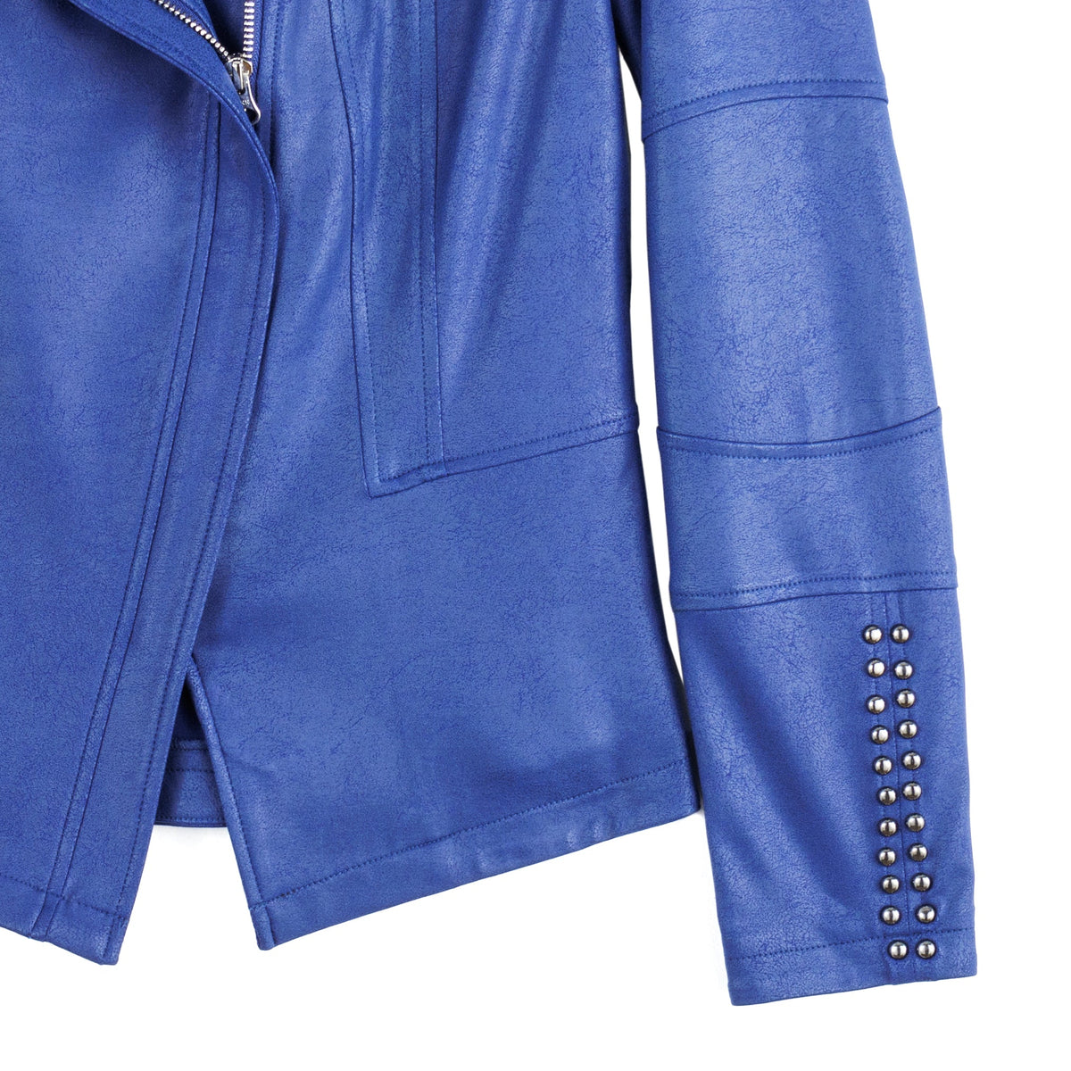Liquid Leather™ Studded Jacket - Cobalt - Final Sale | Clara Sunwoo