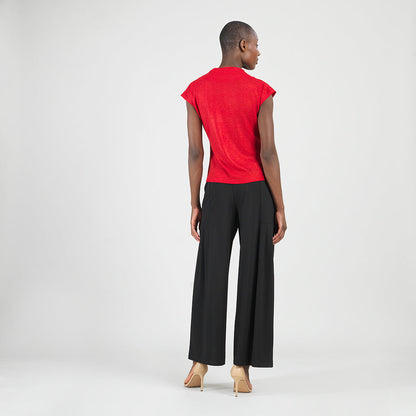 Glimmer Speck - Drape Neck Loop Front Top - Red - Final Sale | Clara Sunwoo