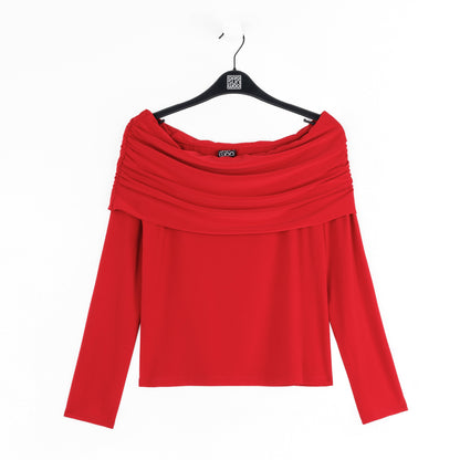 Ruched Off-Shoulder Top - Red - Final Sale | Clara Sunwoo