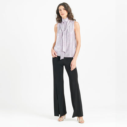Glitter Foil - Mock Neck-Tie Detail Top - Pink - Final Sale! | Clara Sunwoo