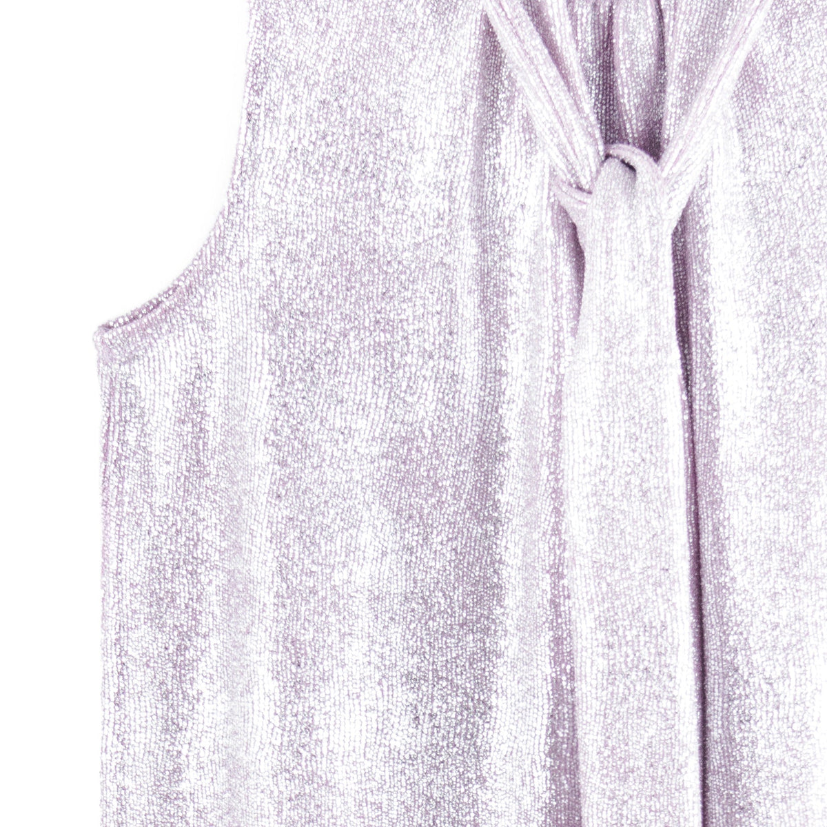 Glitter Foil - Mock Neck-Tie Detail Top - Pink - Final Sale! | Clara Sunwoo