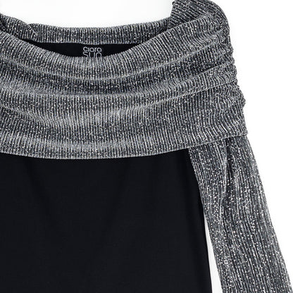 Sheer Shimmer - Ruched Off-Shoulder Top - Silver - Final Sale | Clara Sunwoo