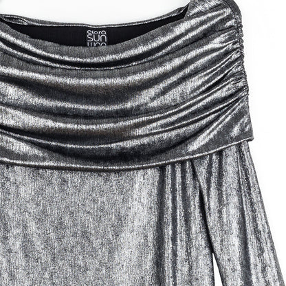 Metallic Shimmer - Ruched Off-Shoulder Top - Final Sale | Clara Sunwoo