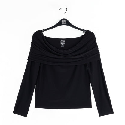 Ruched Off-Shoulder Top - Black - Final Sale | Clara Sunwoo