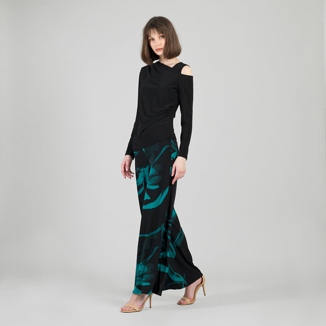 Angular Neck Open Shoulder Top - Black | Clara Sunwoo