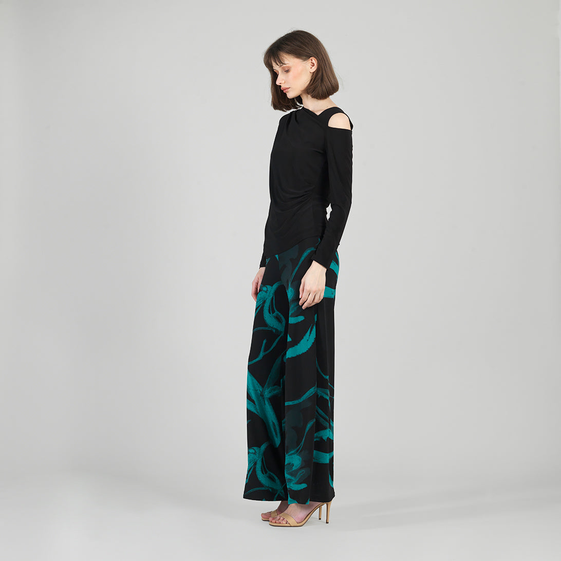 Angular Neck Open Shoulder Top - Black | Clara Sunwoo