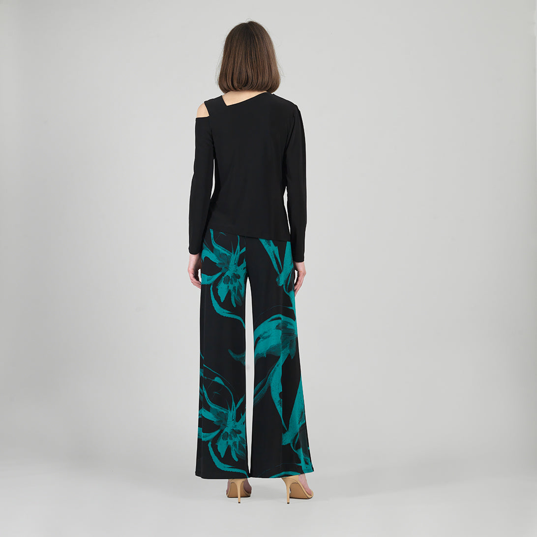 Angular Neck Open Shoulder Top - Black | Clara Sunwoo