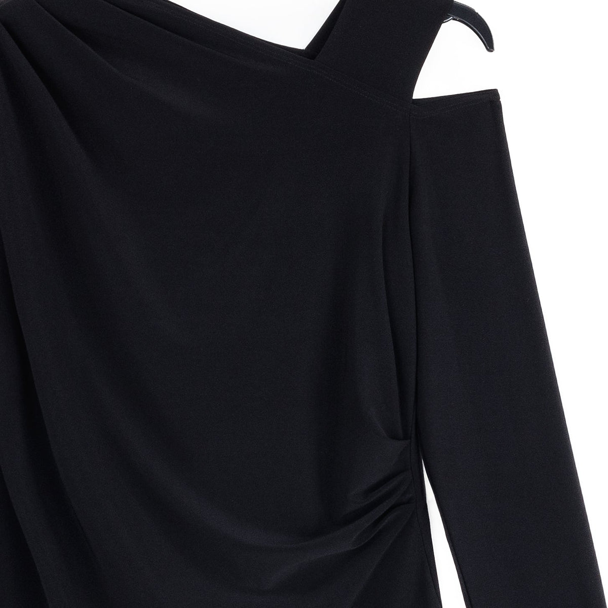 Angular Neck Open Shoulder Top - Black | Clara Sunwoo