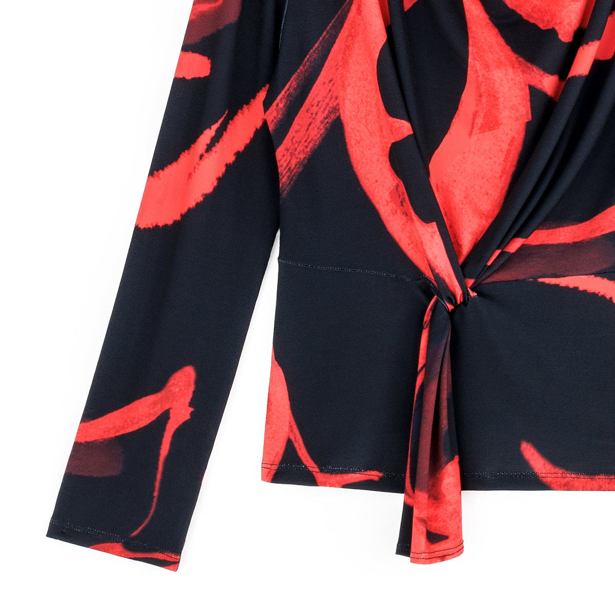 Long Sleeve Loop Front Top - Floral Eclipse - Final Sale | Clara Sunwoo