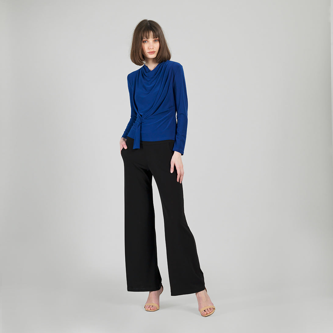 Long Sleeve Loop Front Top - Cobalt - Final Sale | Clara Sunwoo