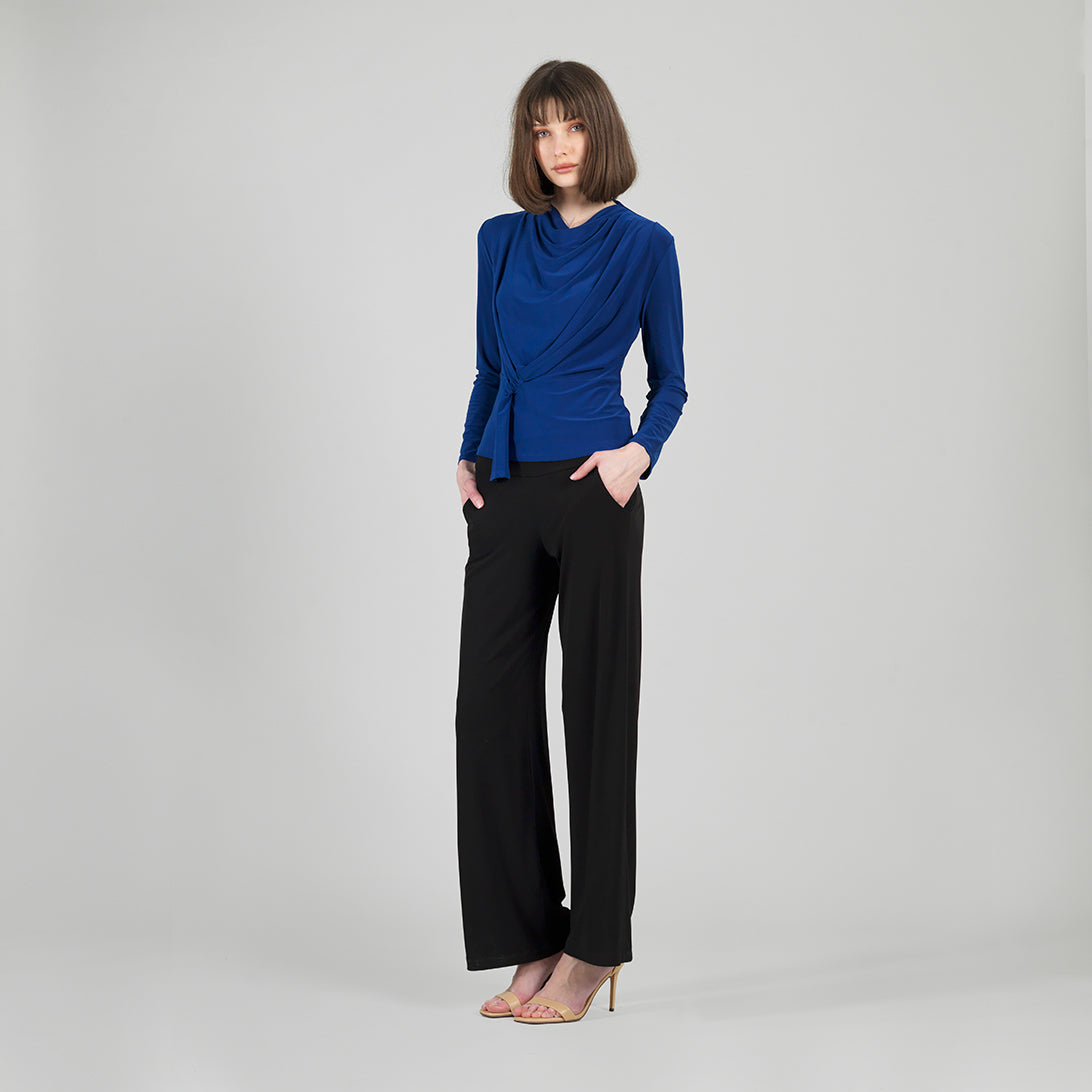 Long Sleeve Loop Front Top - Cobalt - Final Sale | Clara Sunwoo
