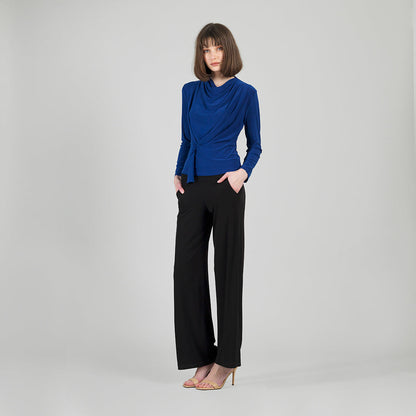Long Sleeve Loop Front Top - Cobalt - Final Sale | Clara Sunwoo