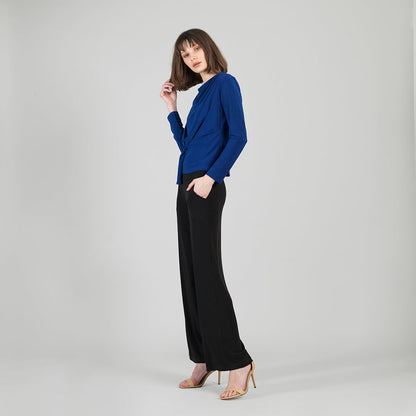 Long Sleeve Loop Front Top - Cobalt - Final Sale | Clara Sunwoo